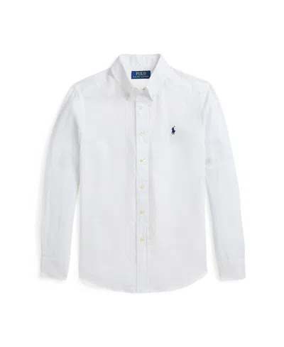 Polo Ralph Lauren Kids' Cotton Blend Shirt In White