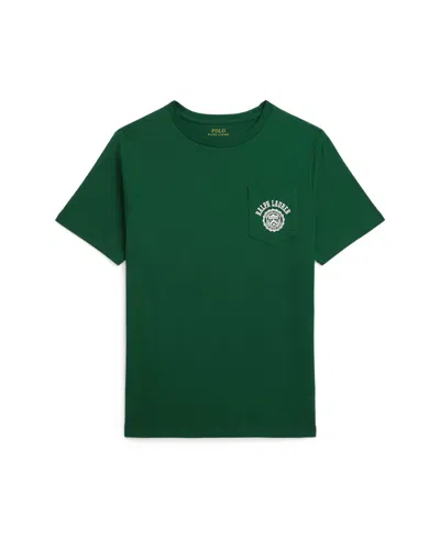 Polo Ralph Lauren Kids' Big Boys Logo Cotton Jersey Pocket T-shirt In Green