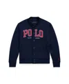 Polo Ralph Lauren Big Boys Logo Fleece Baseball Jacket In Navy