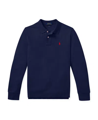 Polo Ralph Lauren Kids' Big Boys Long Sleeve Polo Shirt In Blue