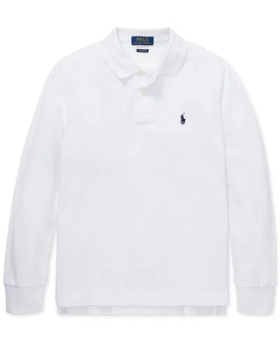Polo Ralph Lauren Kids' Boys' 8-20 Cotton Mesh Long-sleeve Polo Shirt In White
