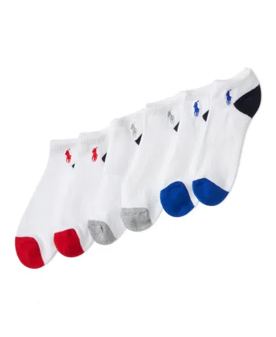 Polo Ralph Lauren Kids' Big Boys Low-cut Socks, Pack Of 6 In White,asso