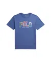 Polo Ralph Lauren Big Boys Madras-logo Jersey T-shirt In Blue Heaven