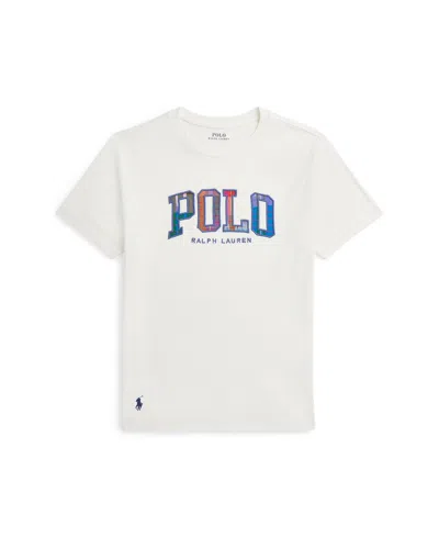 POLO RALPH LAUREN BIG BOYS MADRAS-LOGO JERSEY T-SHIRT
