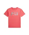Polo Ralph Lauren Big Boys Madras-logo Jersey T-shirt In Red Sky