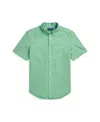 Polo Ralph Lauren Big Boys Oxford Short-sleeve Shirt In Haven Green,banana Peel