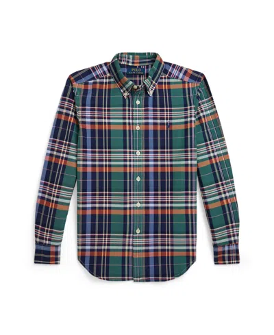 Polo Ralph Lauren Kids' Big Boys Plaid Cotton Oxford Shirt In Green