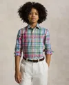Polo Ralph Lauren Big Boys Plaid Cotton Poplin Shirt In Green