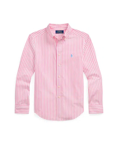 Polo Ralph Lauren Kids' Big Boys Plaid Cotton Poplin Shirt In Pink,white