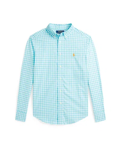 Polo Ralph Lauren Kids' Big Boys Plaid Poplin Shirt In Hammond Blue,white