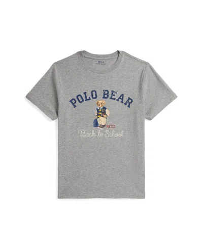 Polo Ralph Lauren Kids' Polo Bear Cotton Jersey Graphic T-shirt In Gray