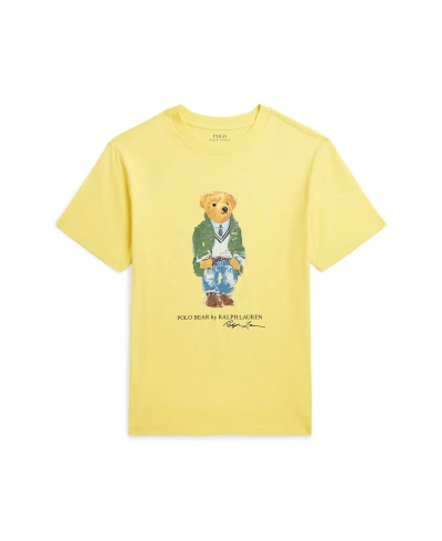 Polo Ralph Lauren Kids' Big Boys Polo Bear Cotton Jersey T-shirt In Sp Paris Bear Oasis Yellow