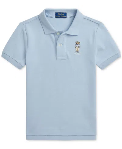 Polo Ralph Lauren Kids' Big Boys Polo Bear Cotton Mesh Polo Shirt In Blue