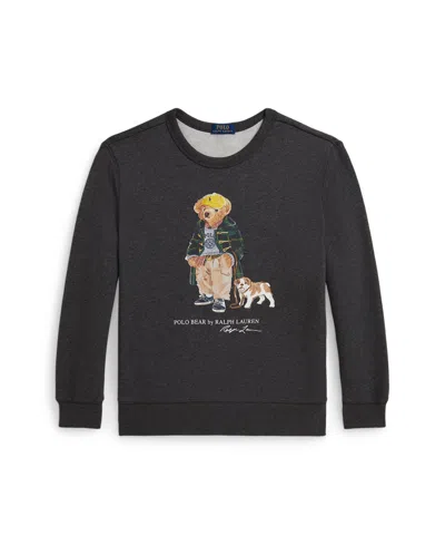 POLO RALPH LAUREN BIG BOYS POLO BEAR HEATHERED FLEECE SWEATSHIRT