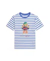 Polo Ralph Lauren Polo Bear Striped Cotton Jersey Tee In White Bear