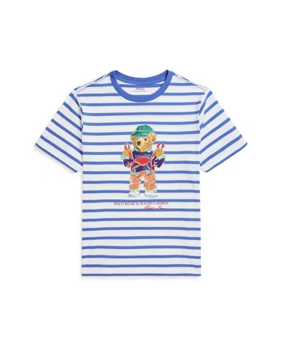 POLO RALPH LAUREN BIG BOYS POLO BEAR STRIPED JERSEY T-SHIRT