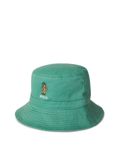 Polo Ralph Lauren Kids' Big Boys Polo Bear Twill Bucket Hat In Haven Green