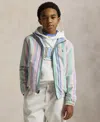 Polo Ralph Lauren Reversible Cotton Oxford Jacket In Multi Pink Stripe