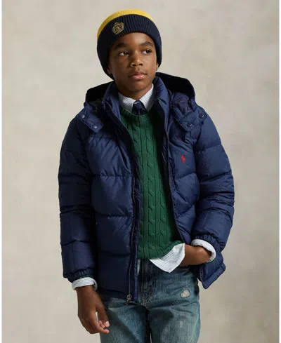 Polo Ralph Lauren Kids' Big Boys Ripstop Down Hooded Jacket In Blue