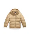 Polo Ralph Lauren Hooded Puffer Jacket In Brown