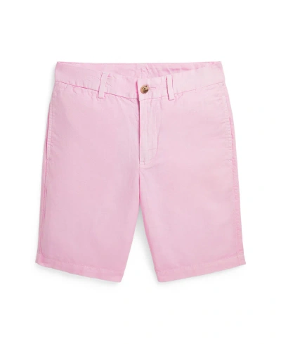 Polo Ralph Lauren Kids' Big Boys Straight Fit Linen-cotton Shorts In Carmel Pink