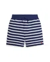 Polo Ralph Lauren Striped French Terry Short In Newport Navy,paper White