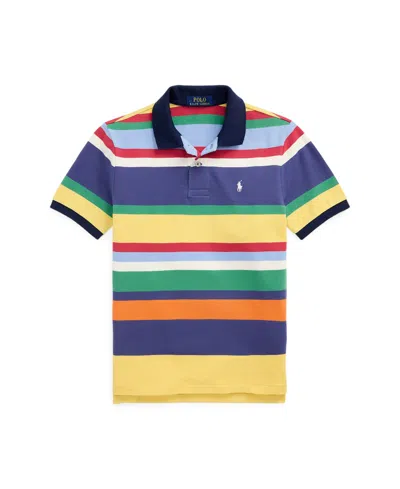 Polo Ralph Lauren Kids' Big Boys Striped Mesh Polo Shirt In Multi