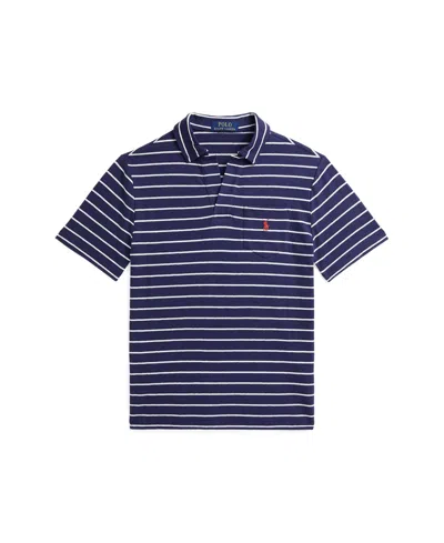 Polo Ralph Lauren Kids' Big Boys Striped Polo Shirt In Boathouse Navy,deckwash White