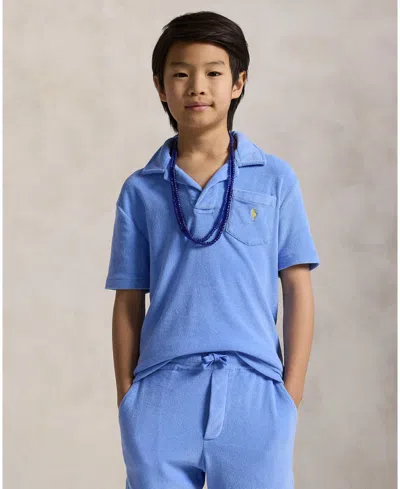 Polo Ralph Lauren Kids' Big Boys Terry Polo Shirt In Harbor Island Blue