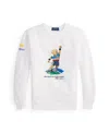Polo Ralph Lauren Toddler And Little Boys Us Open Polo Bear Fleece Sweatshirt In White