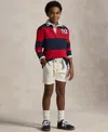 Polo Ralph Lauren Toddler And Little Boys Yankees Rugby Shirt In Aviator Navy,red