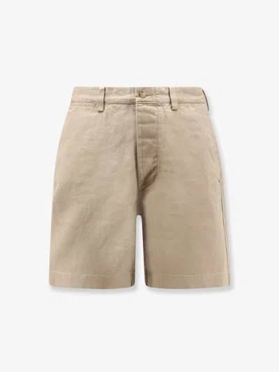 Polo Ralph Lauren Big Fit Cotton Bermuda Shorts In Neutral