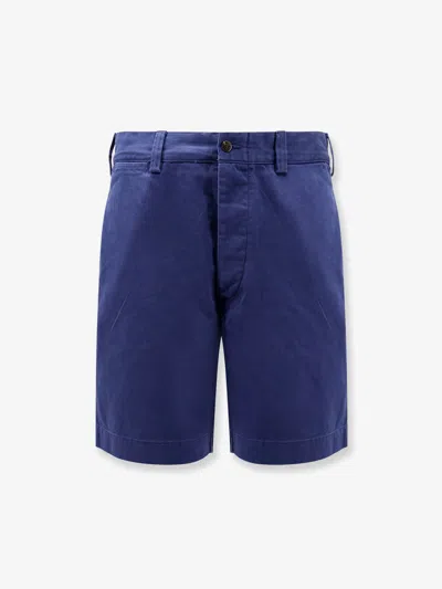 Polo Ralph Lauren Logo Tag Buttoned Shorts In Blue