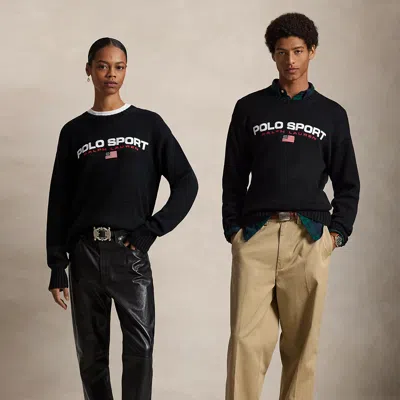 Polo Ralph Lauren Big Fit Polo Sport Cotton Sweater In Polo Black