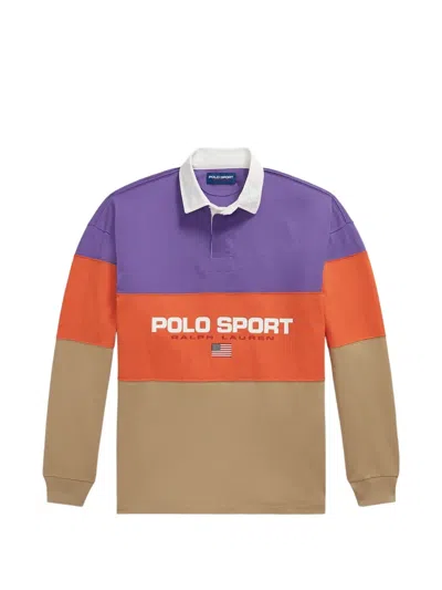 Polo Ralph Lauren Color-block Striped Cotton Rugby Polo In Multi
