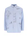 Polo Ralph Lauren Casual Shirt With Graphic Print And Chest Pocket In Blue