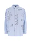 Polo Ralph Lauren Casual Shirt With Graphic Print And Chest Pocket In Blue