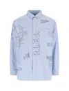 Polo Ralph Lauren Casual Shirt With Graphic Print And Chest Pocket In Blue