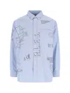 Polo Ralph Lauren Casual Shirt With Graphic Print And Chest Pocket In Blue