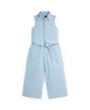 Polo Ralph Lauren Big Girls 2-piece Indigo Chambray Tie-front Top And Pant Set In New Medium Wash