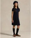 Polo Ralph Lauren Girl's Cable Knit Sweater Dress In Blue