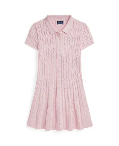 POLO RALPH LAUREN BIG GIRLS CABLE-KNIT COTTON POLO SWEATER DRESS