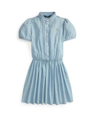Polo Ralph Lauren Kids' Big Girls Chambray Dress In Blue
