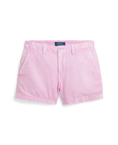 Polo Ralph Lauren Kids' Big Girls Cotton Chino Shorts In Carmel Pink