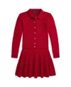 Polo Ralph Lauren Kids' Big Girls Cotton Polo Cardigan Skirt Set In Rl 2000 Red/navy