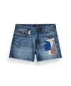 Polo Ralph Lauren Distressed Cotton Denim Short In Navy