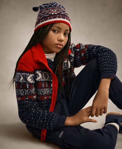 Polo Ralph Lauren Kids' Big Girls Fair Isle Teddy Fleece Sweatshirt In Multi