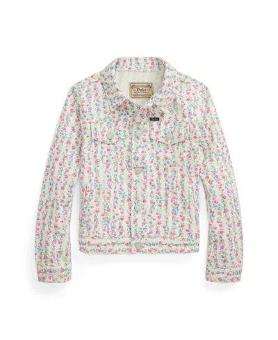 POLO RALPH LAUREN BIG GIRLS FLORAL CANVAS TRUCKER JACKET