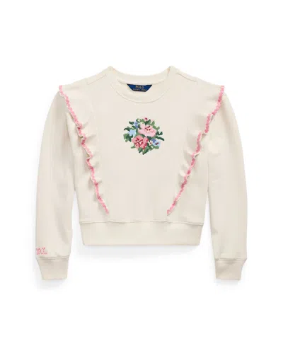 Polo Ralph Lauren Kids' Big Girls Floral Ruffled Terry Sweatshirt