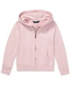 Polo Ralph Lauren Kids Sweat Jacket For Girls In Hint Of Pink